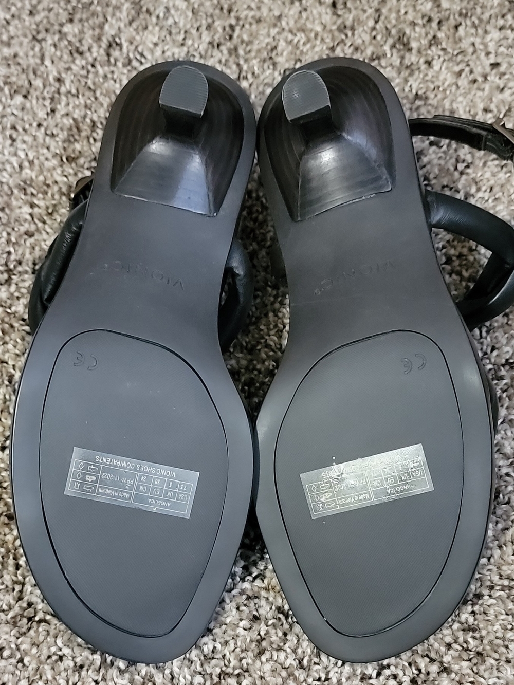 Vionic Black Braided-Strap Women's Heels - Picture 2 of 9